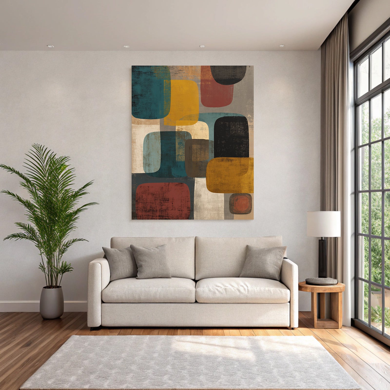 Buntes Geometrisches Kunstwerk Rechtecke Quadrate