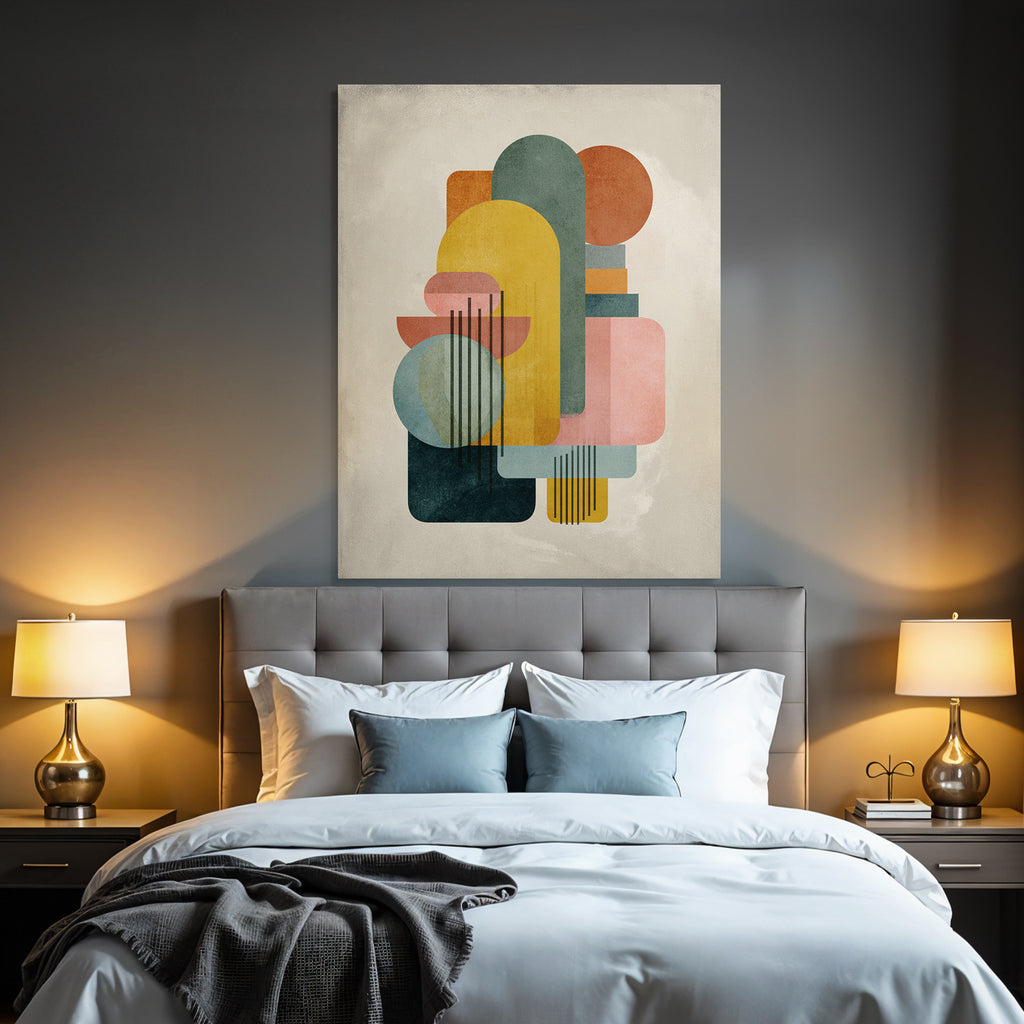 Geometrische Formen Abstrakte Illustration Farben Textured Hintergrund