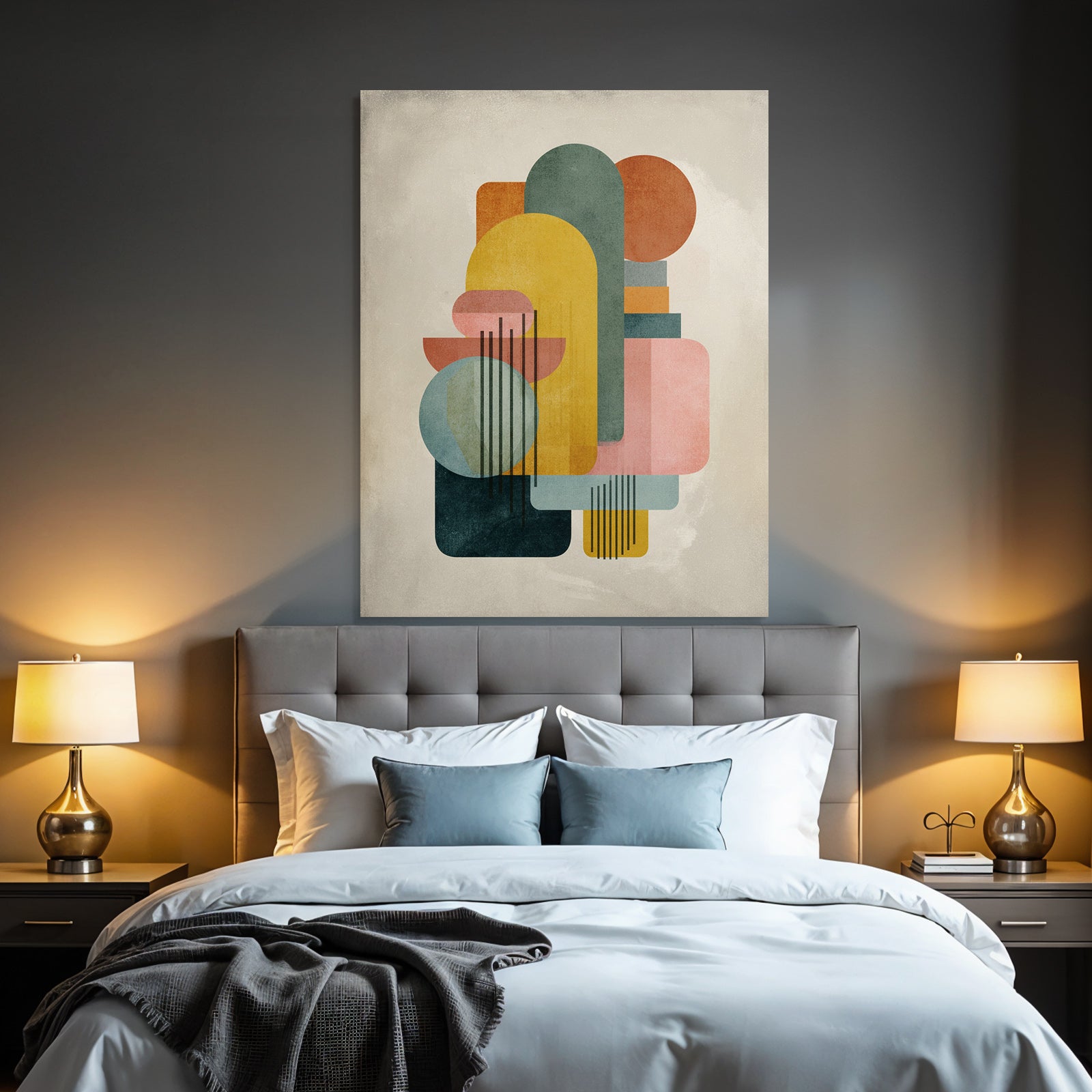 Geometrische Formen Abstrakte Illustration Farben Textured Hintergrund