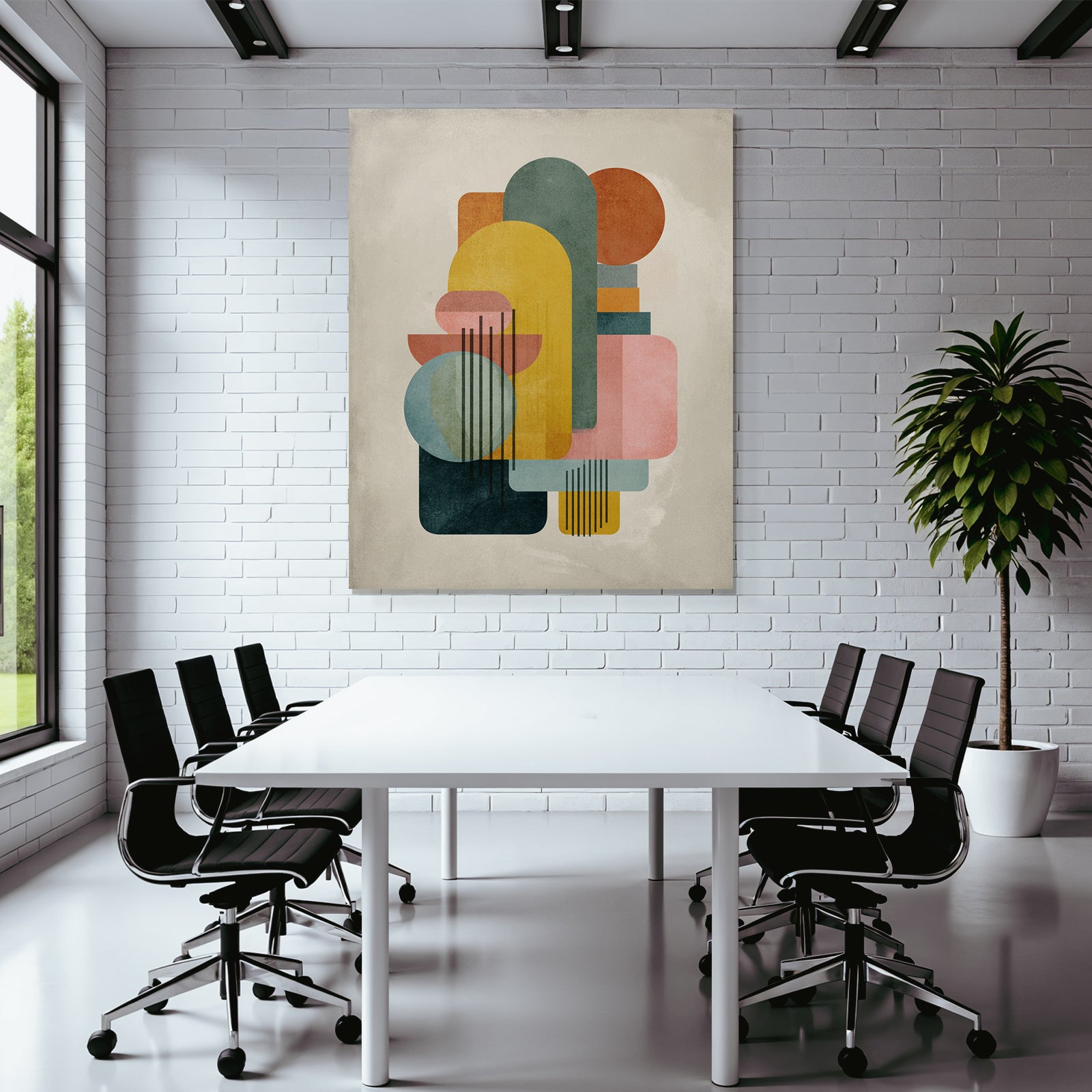 Geometrische Formen Abstrakte Illustration Farben Textured Hintergrund