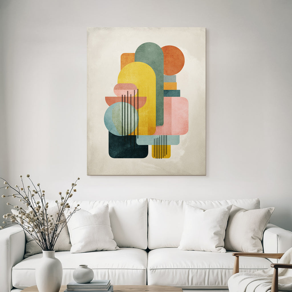 Geometrische Formen Abstrakte Illustration Farben Textured Hintergrund