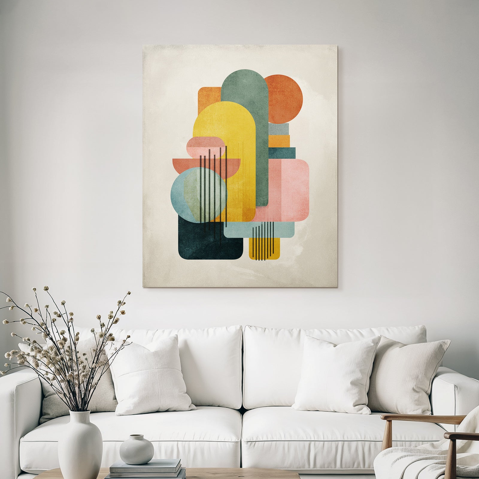 Geometrische Formen Abstrakte Illustration Farben Textured Hintergrund