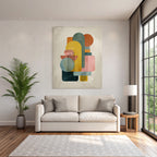Geometrische Formen Abstrakte Illustration Farben Textured Hintergrund