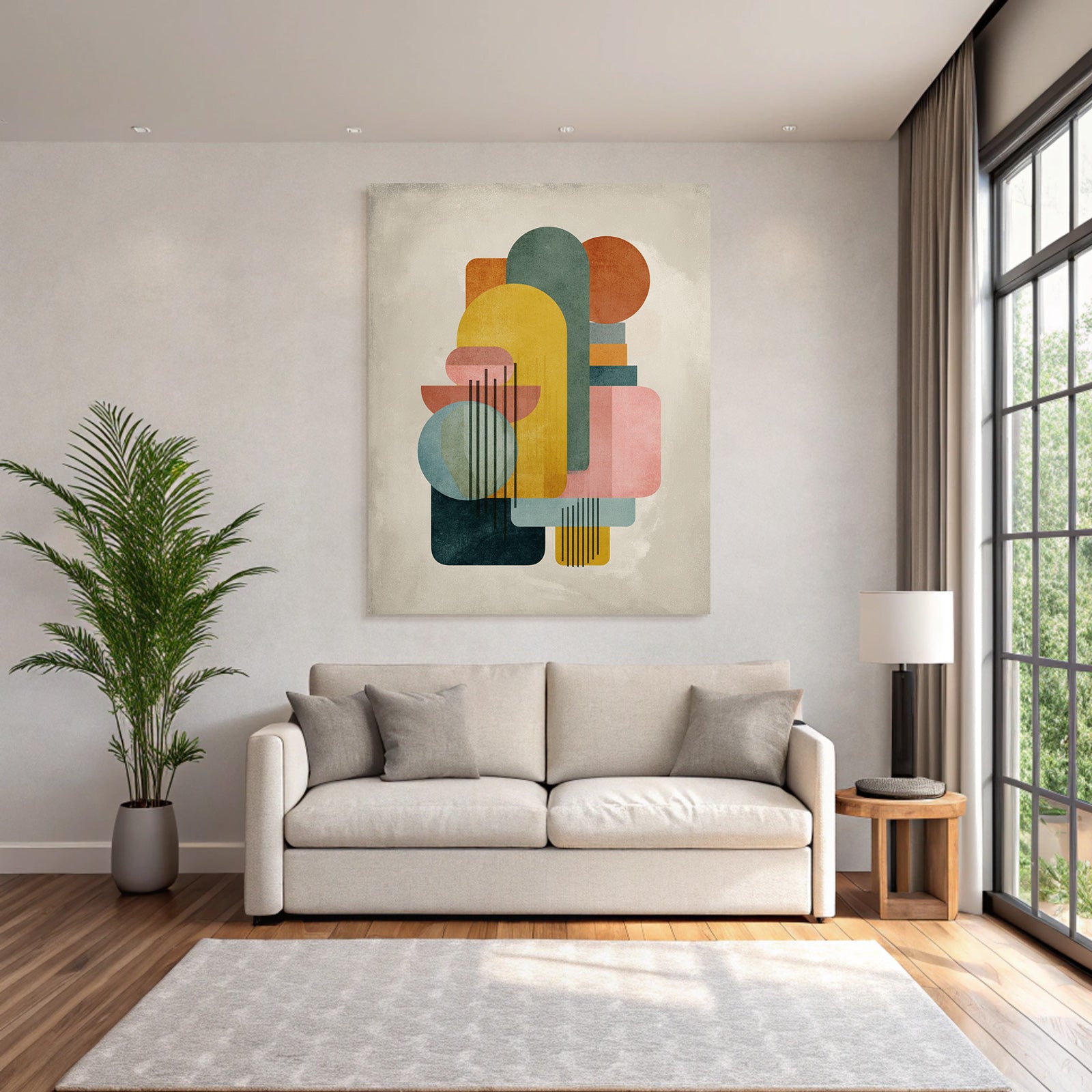 Geometrische Formen Abstrakte Illustration Farben Textured Hintergrund