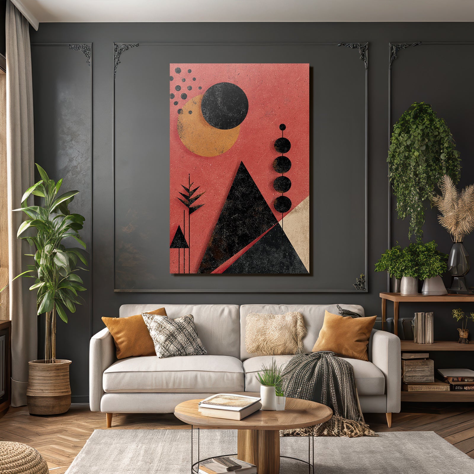 Geometrische Formen Orange Und Pink