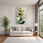 Geometrische Illustration Stilisierte Voegel Lebendige Farben