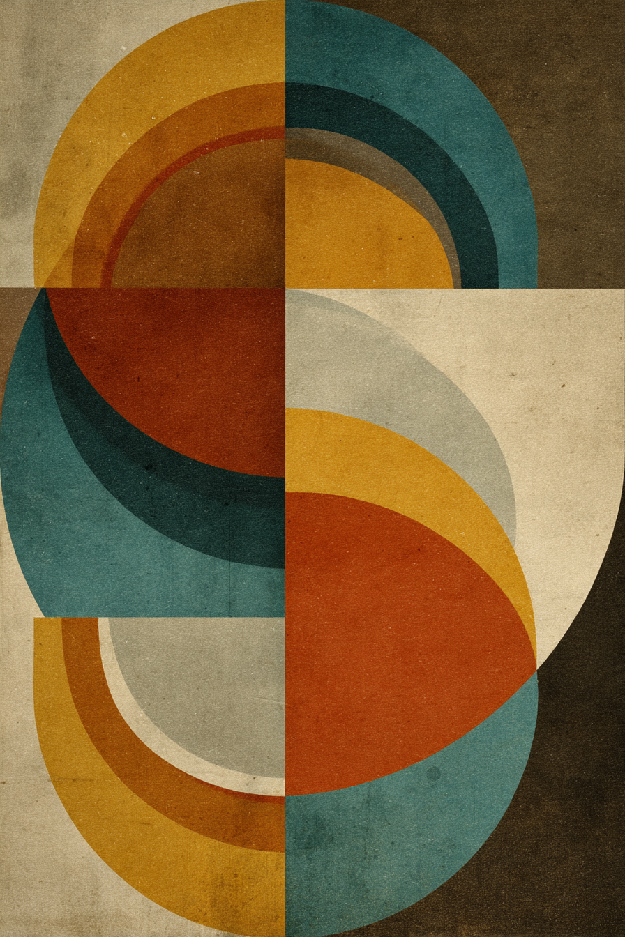 Geometrisches Abstraktes Kunstwerk Verschiedene Formen Und Farben | Mid Century Modern | Einrichtungsstile