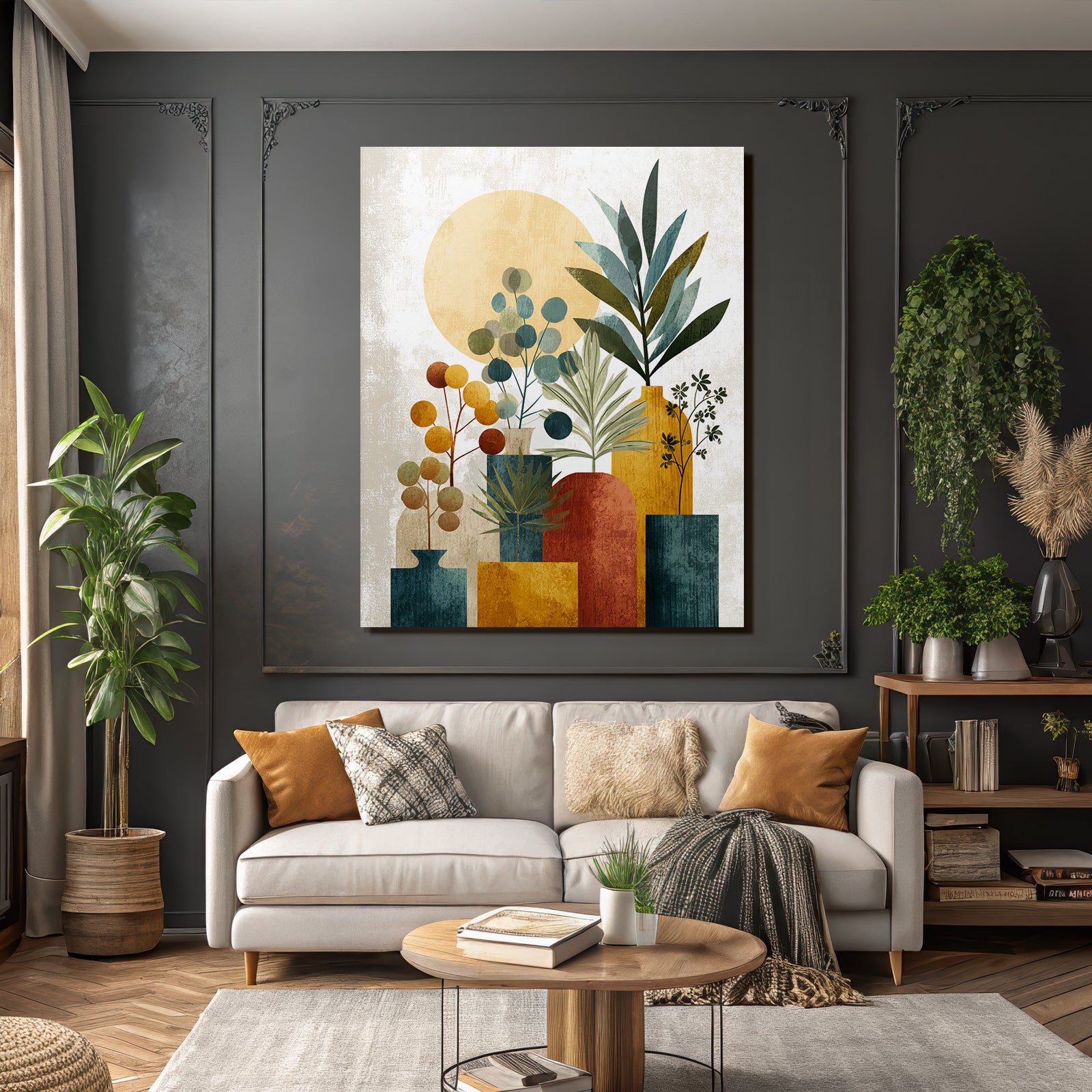 Vaasen Mit Pflanzen Illustration