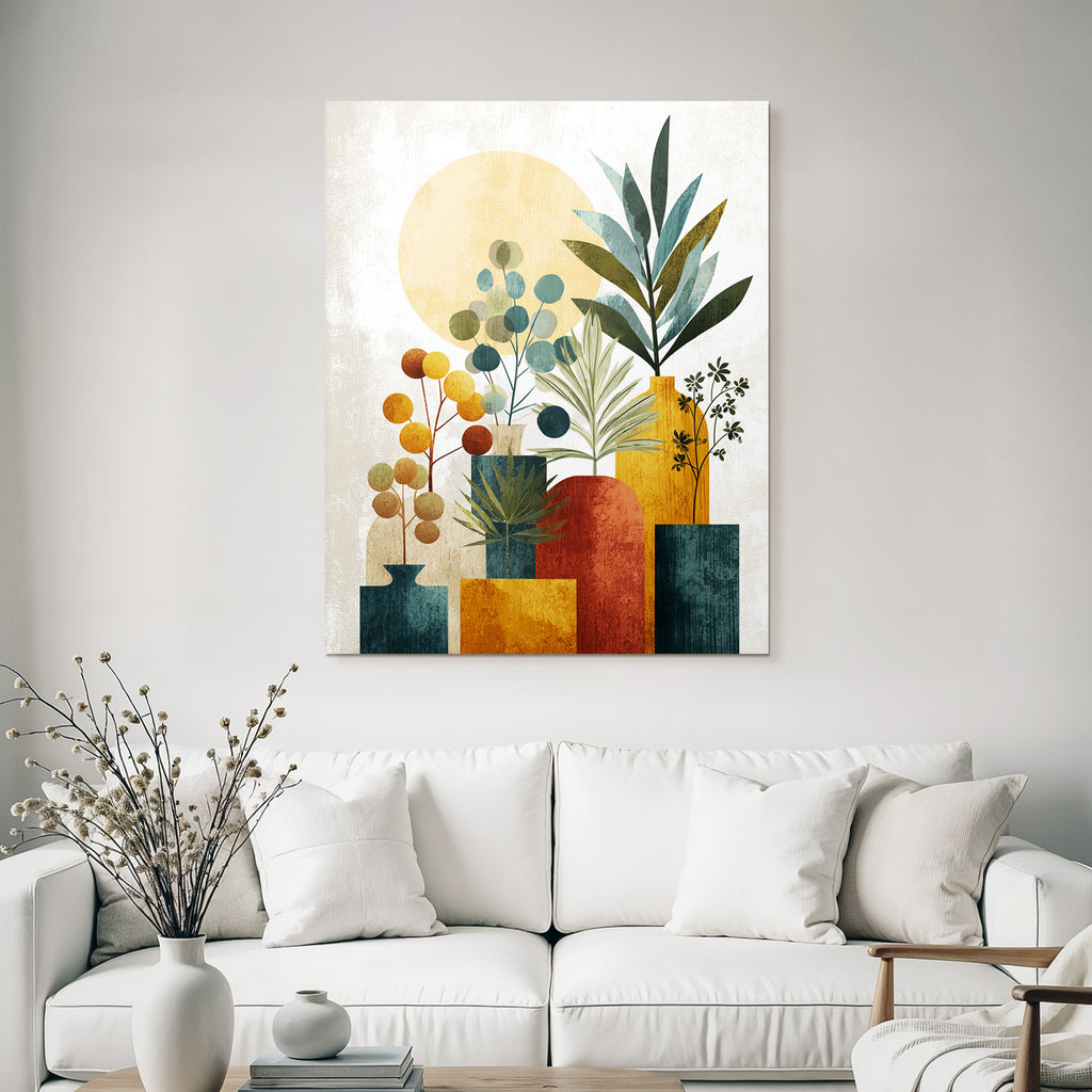 Vaasen Mit Pflanzen Illustration