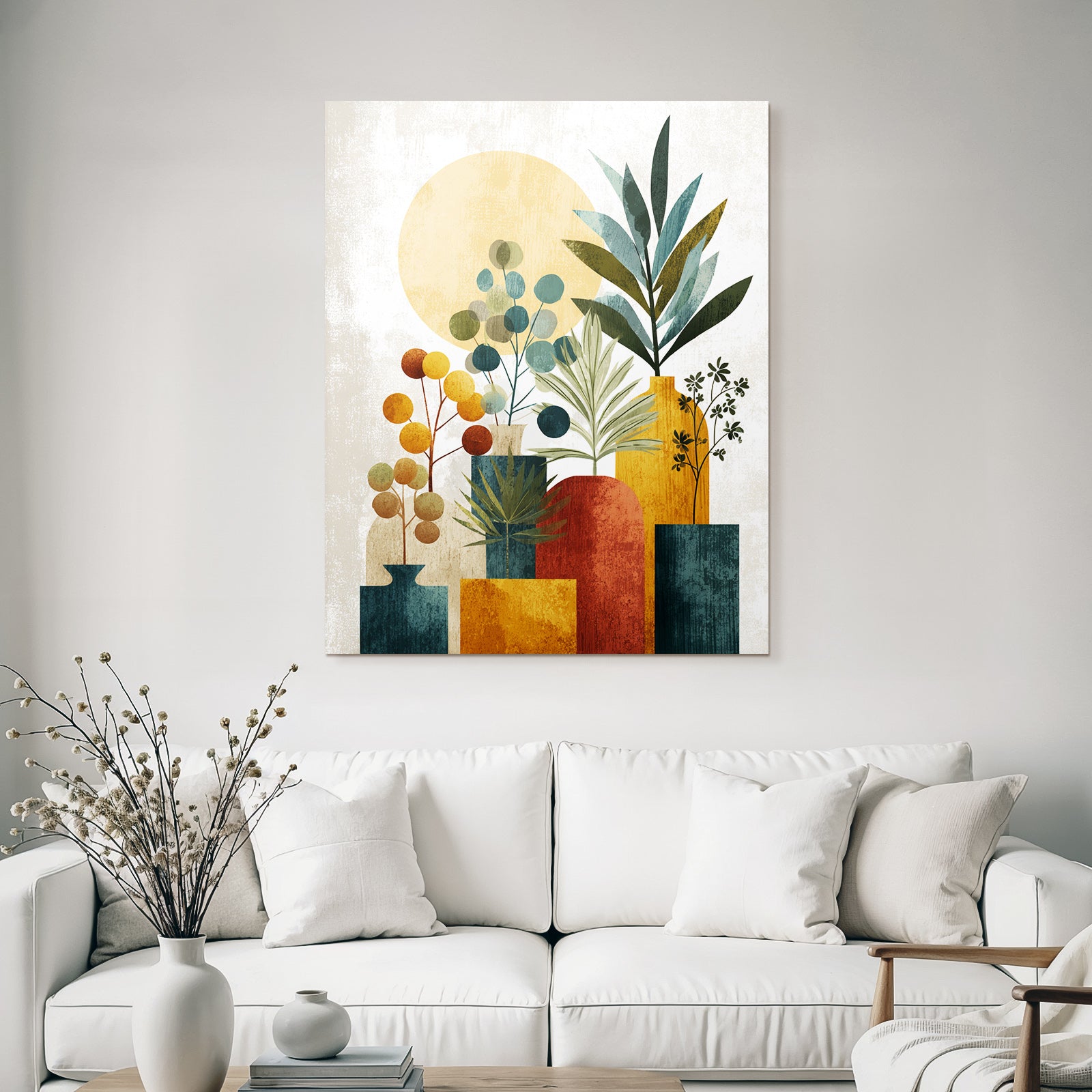 Vaasen Mit Pflanzen Illustration