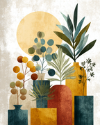 Vaasen Mit Pflanzen Illustration | Mid Century Modern | Einrichtungsstile