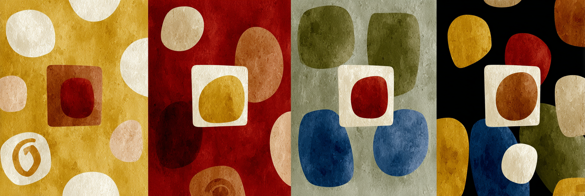 3 1abstraktes Design Geometrische Formen Farben | Mid Century Modern | Einrichtungsstile