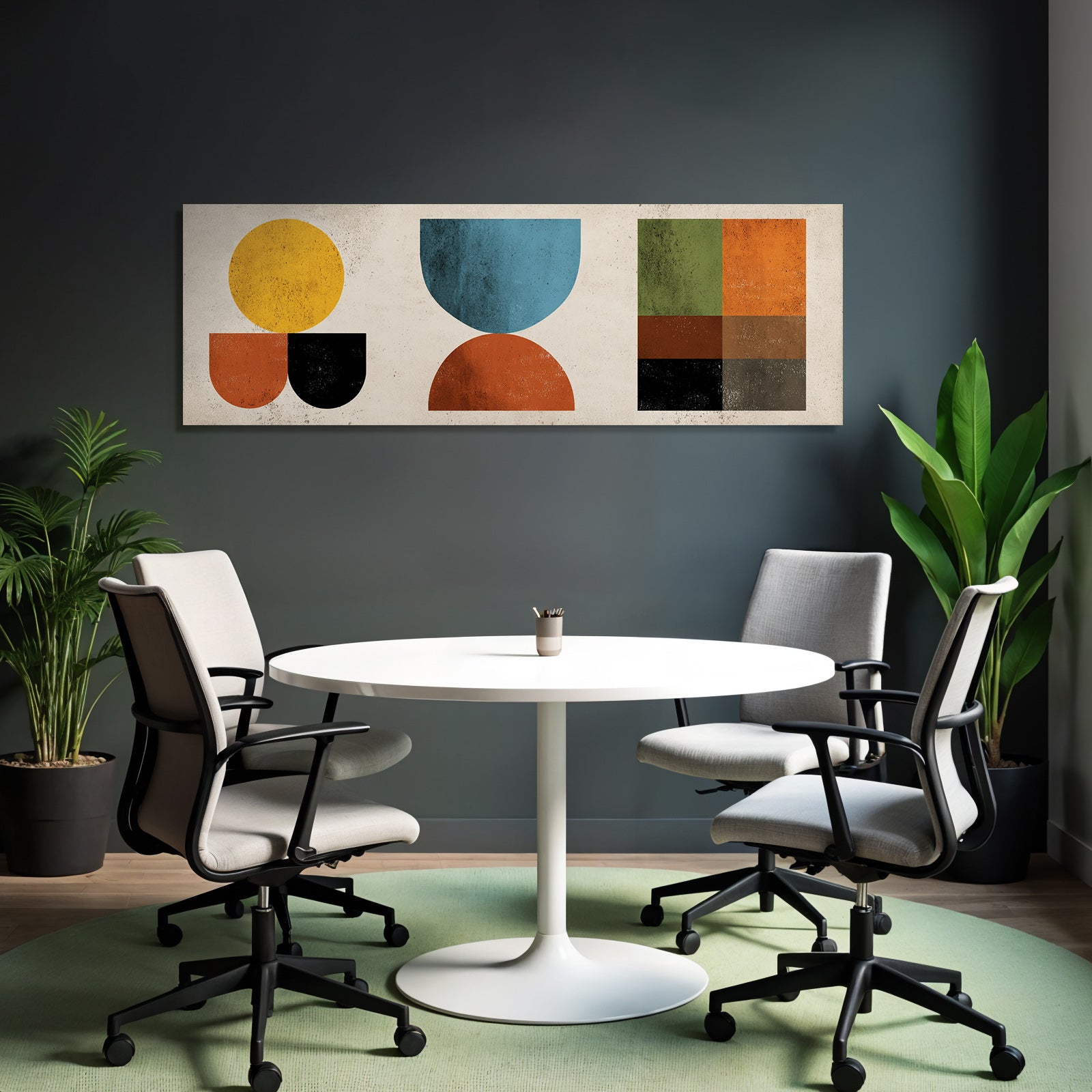 Abstrakte Geometrische Formen Gedaempfte Farben