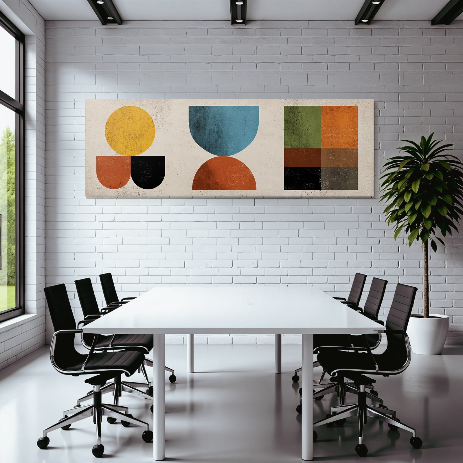 Abstrakte Geometrische Formen Gedaempfte Farben