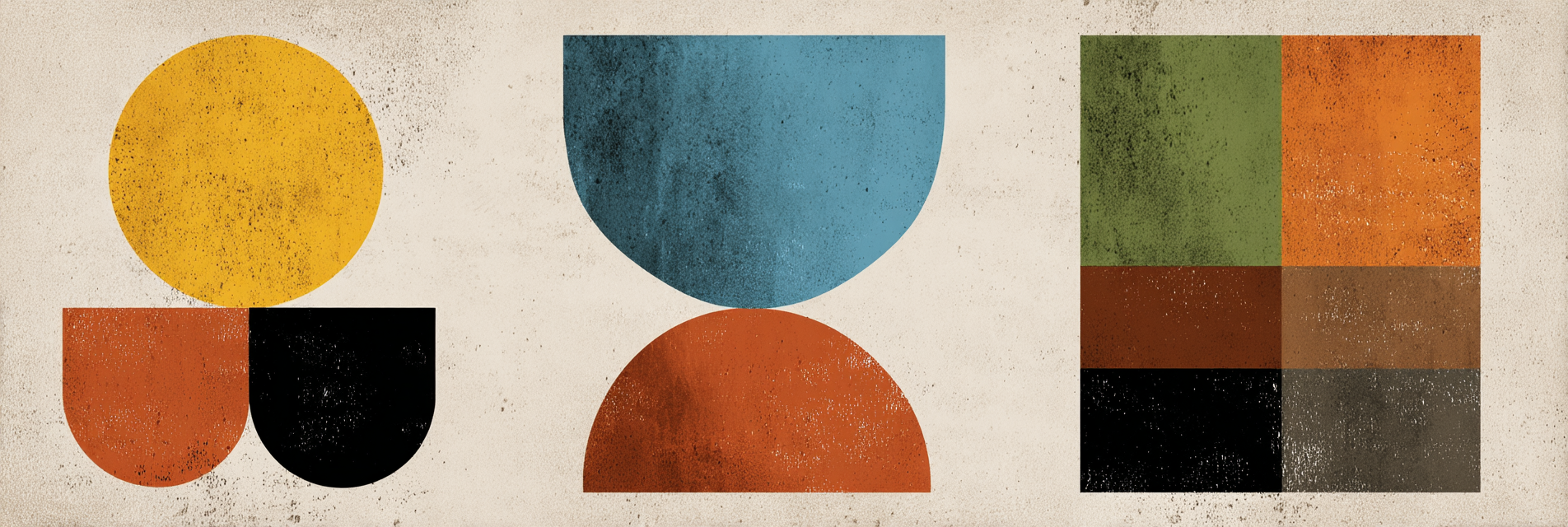 Abstrakte Geometrische Formen Gedaempfte Farben | Mid Century Modern | Einrichtungsstile
