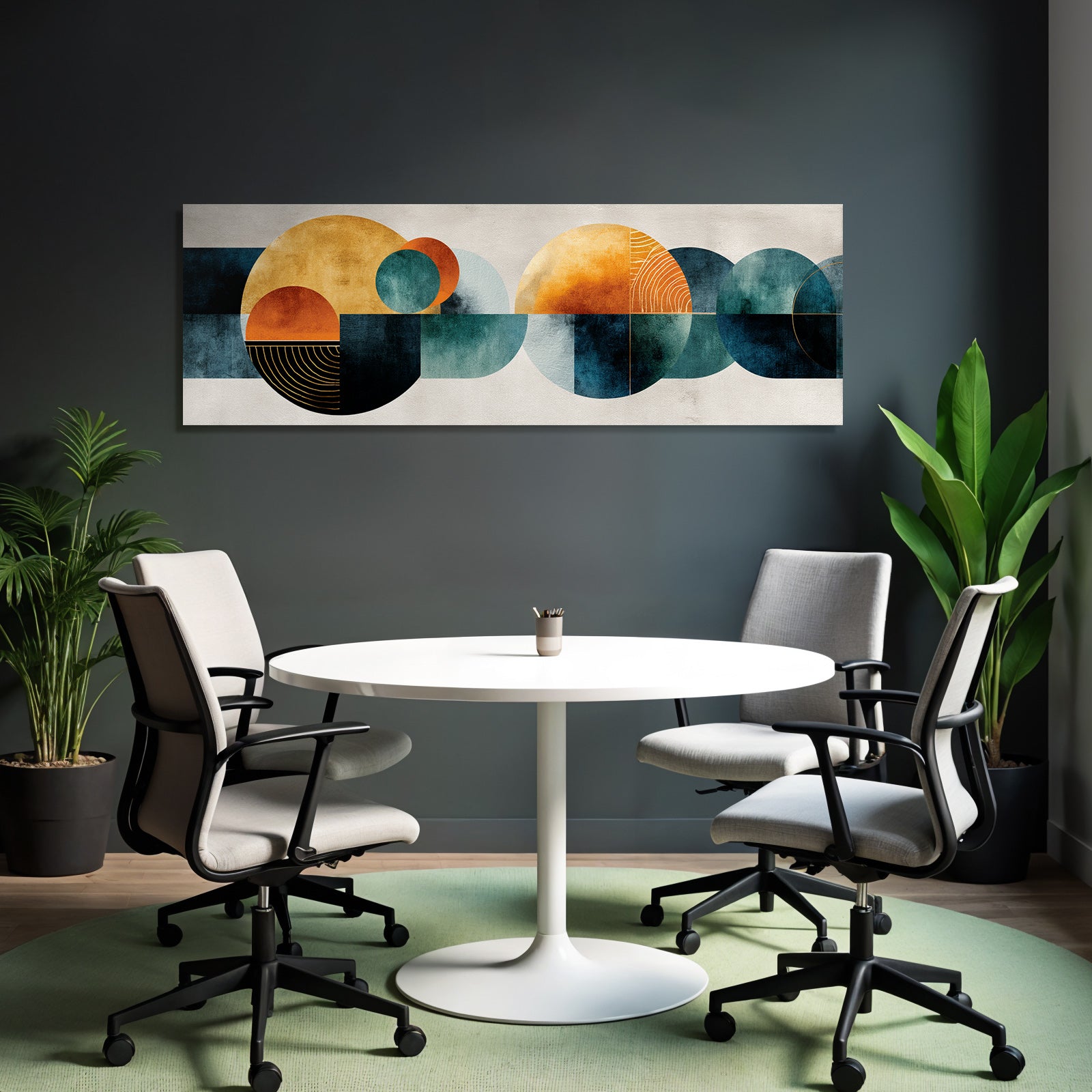 Abstrakte Geometrische Formen Kreise Und Bogen Erdige Farben Texturen