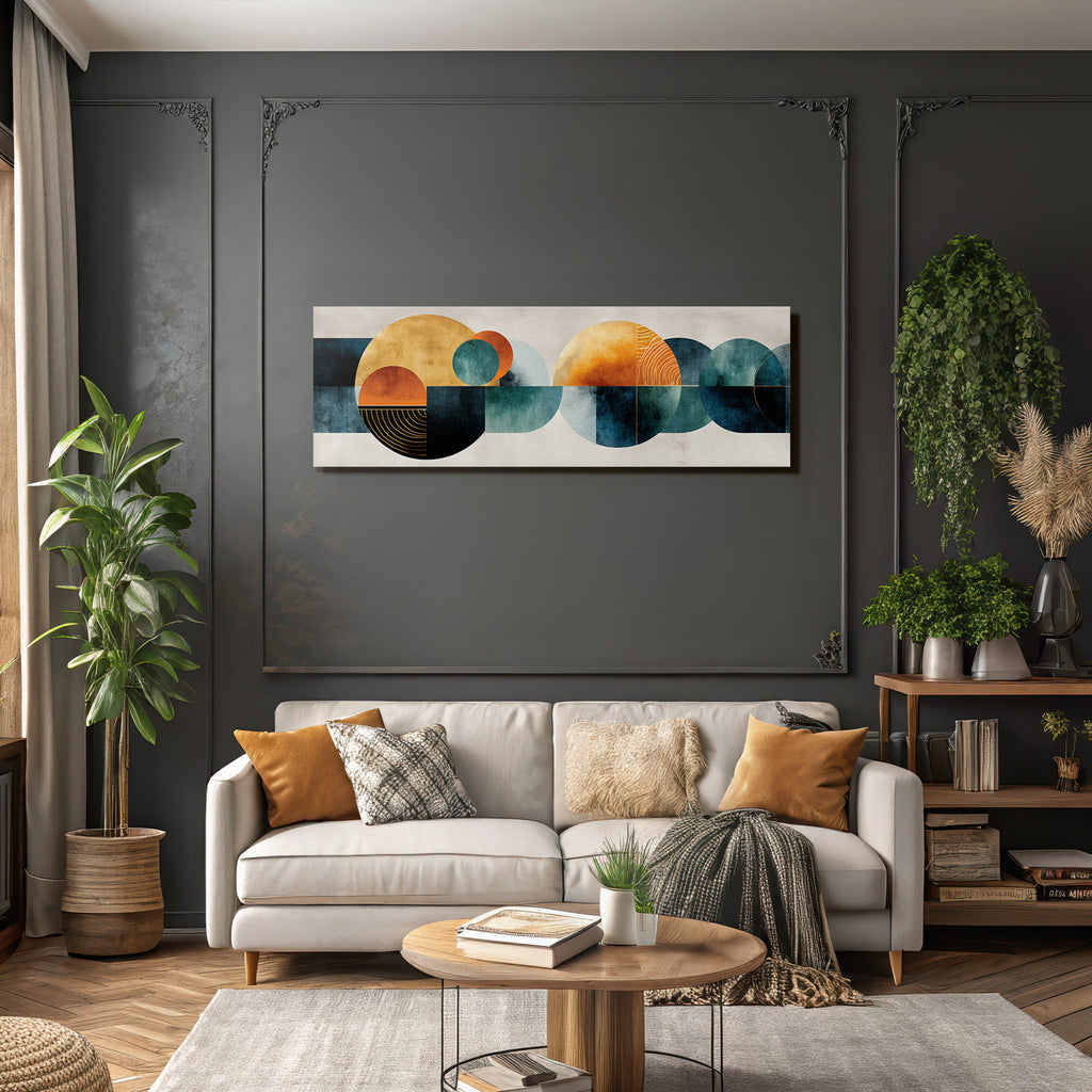 Abstrakte Geometrische Formen Kreise Und Bogen Erdige Farben Texturen