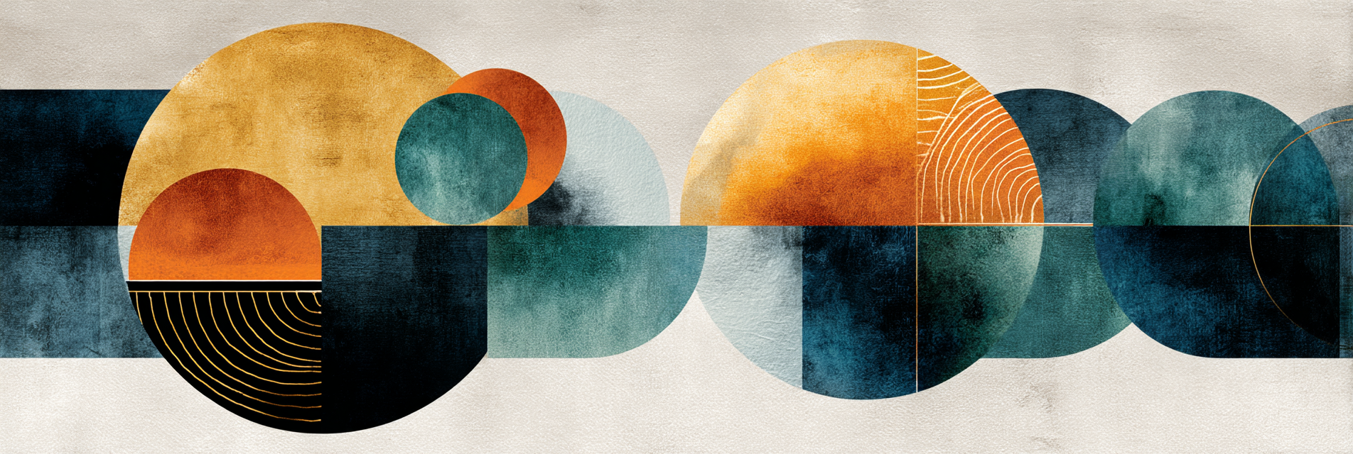 Abstrakte Geometrische Formen Kreise Und Bogen Erdige Farben Texturen | Mid Century Modern | Einrichtungsstile