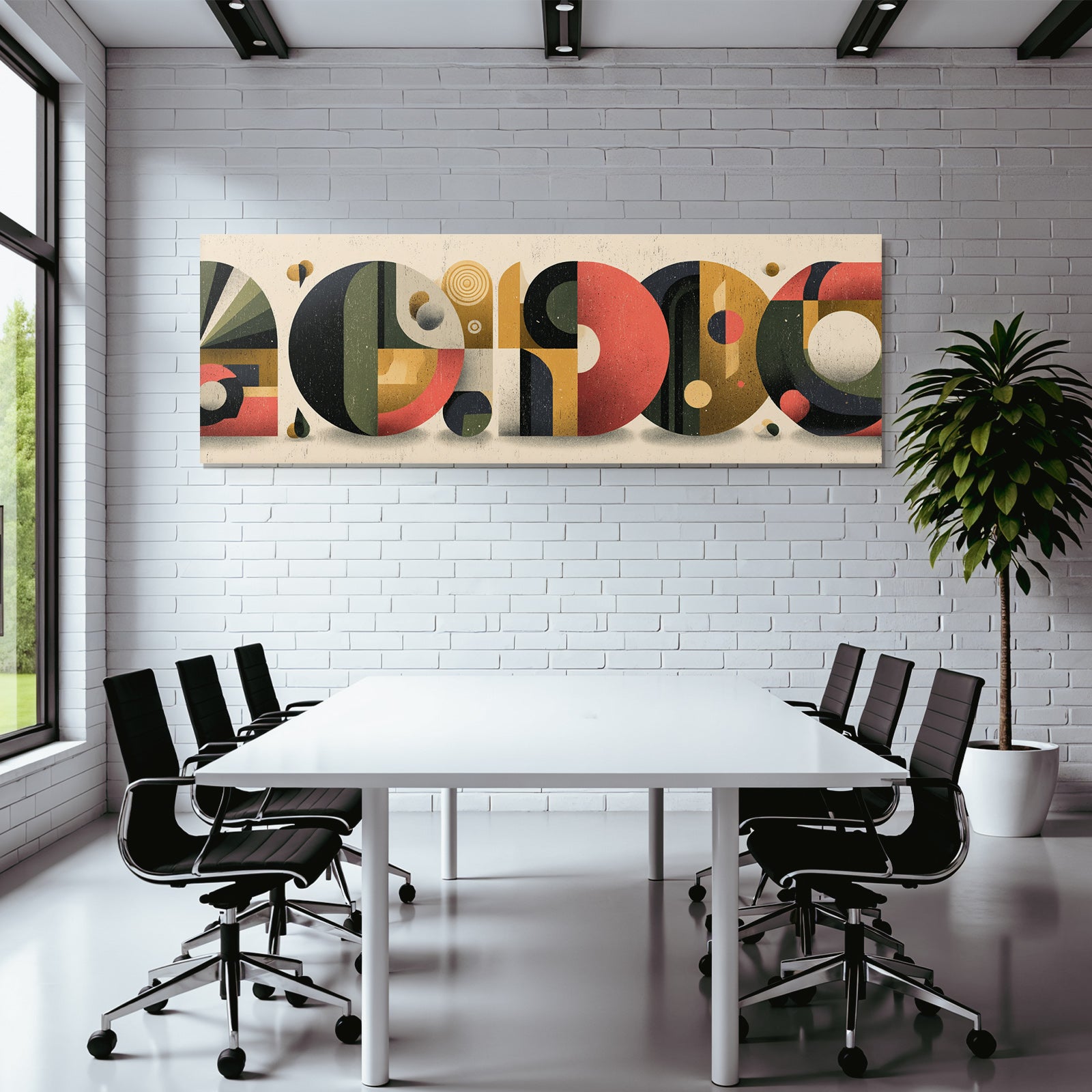 Abstrakte Grafik Design Geometrische Formen Farben Rot Gruen Gelb Schwarz Texturiert