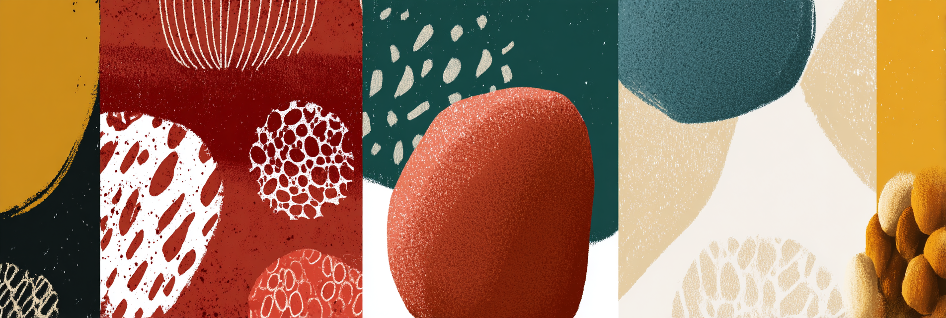 Abstrakte Illustration Farben Formen Texuren | Mid Century Modern | Einrichtungsstile