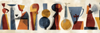 Abstrakte Illustration Figuren Objekte Formen Farben | Mid Century Modern | Einrichtungsstile
