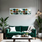 Abstrakte Illustration Mit Blaettern Und Formen Farben Auf Hellem Hintergrund