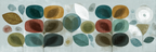 Abstrakte Illustration Mit Blaettern Und Formen Farben Auf Hellem Hintergrund | Mid Century Modern | Einrichtungsstile