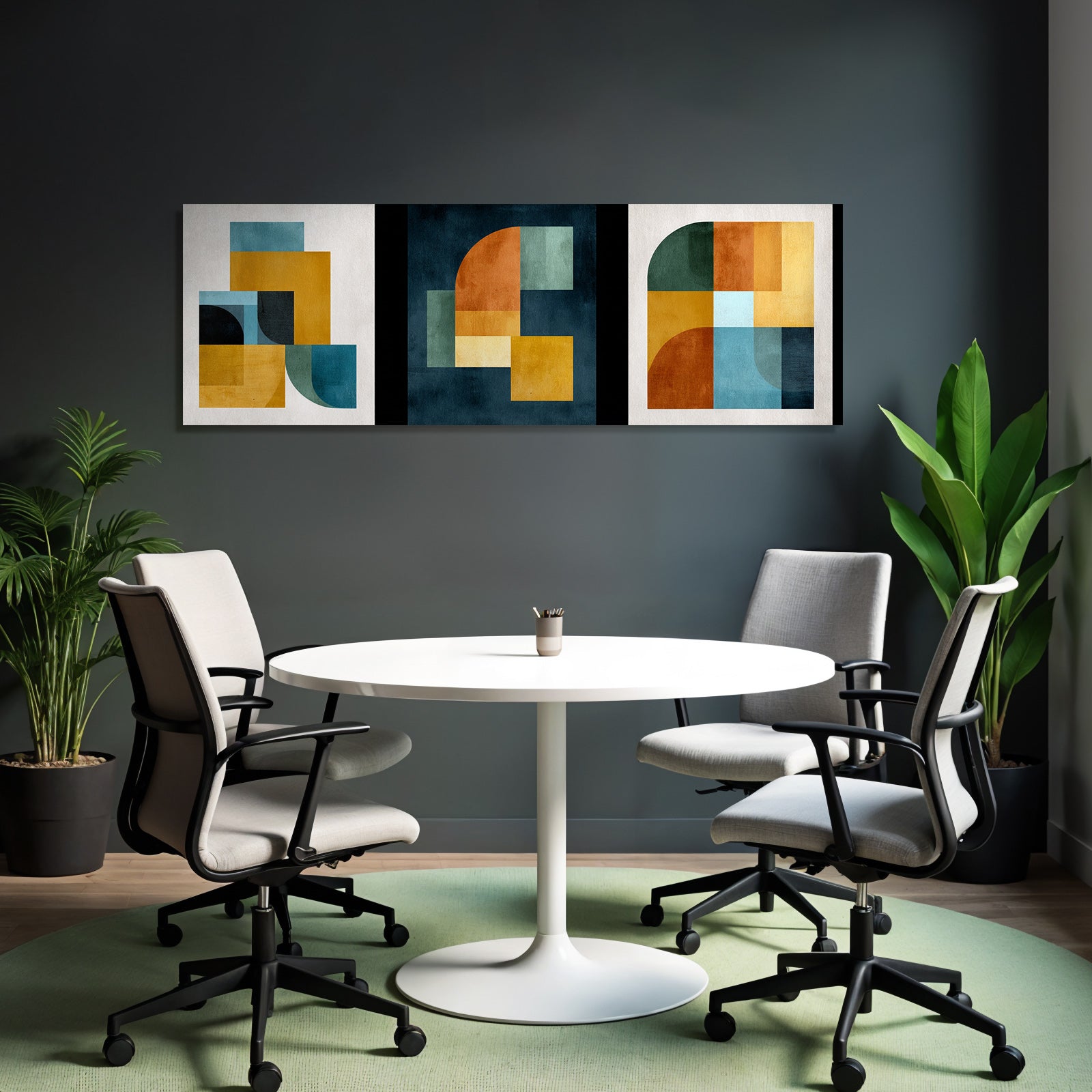 Abstrakte Komposition Geometrische Formen Farben Stilisierte Anordnung