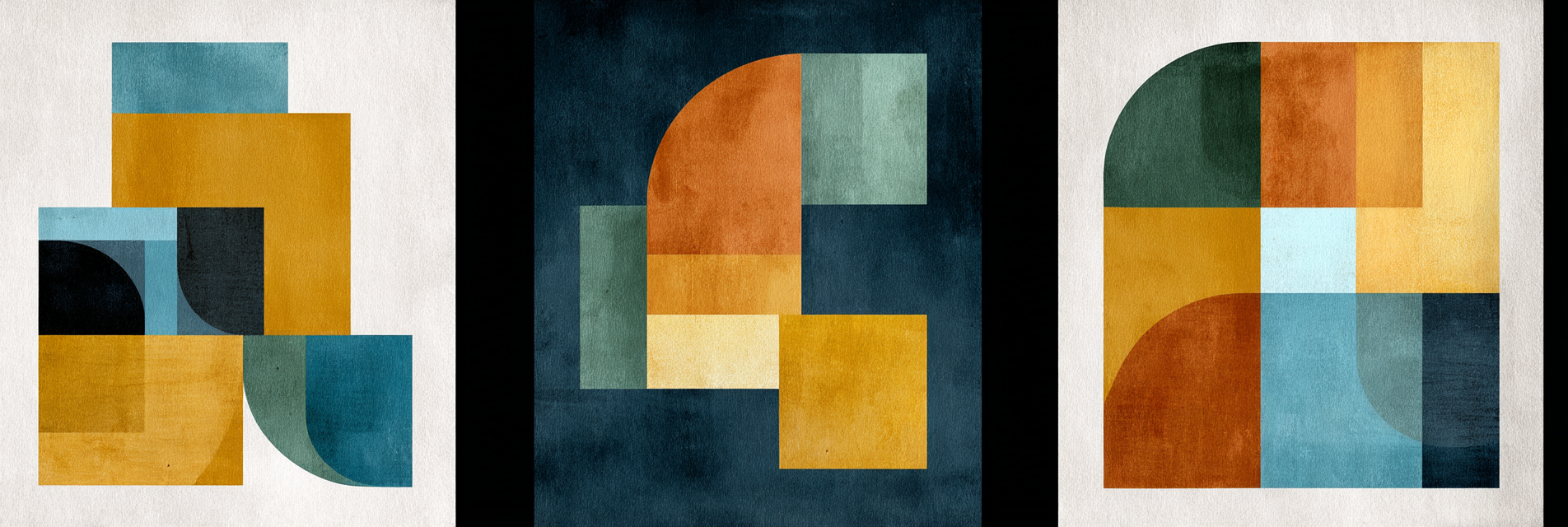Abstrakte Komposition Geometrische Formen Farben Stilisierte Anordnung | Mid Century Modern | Einrichtungsstile