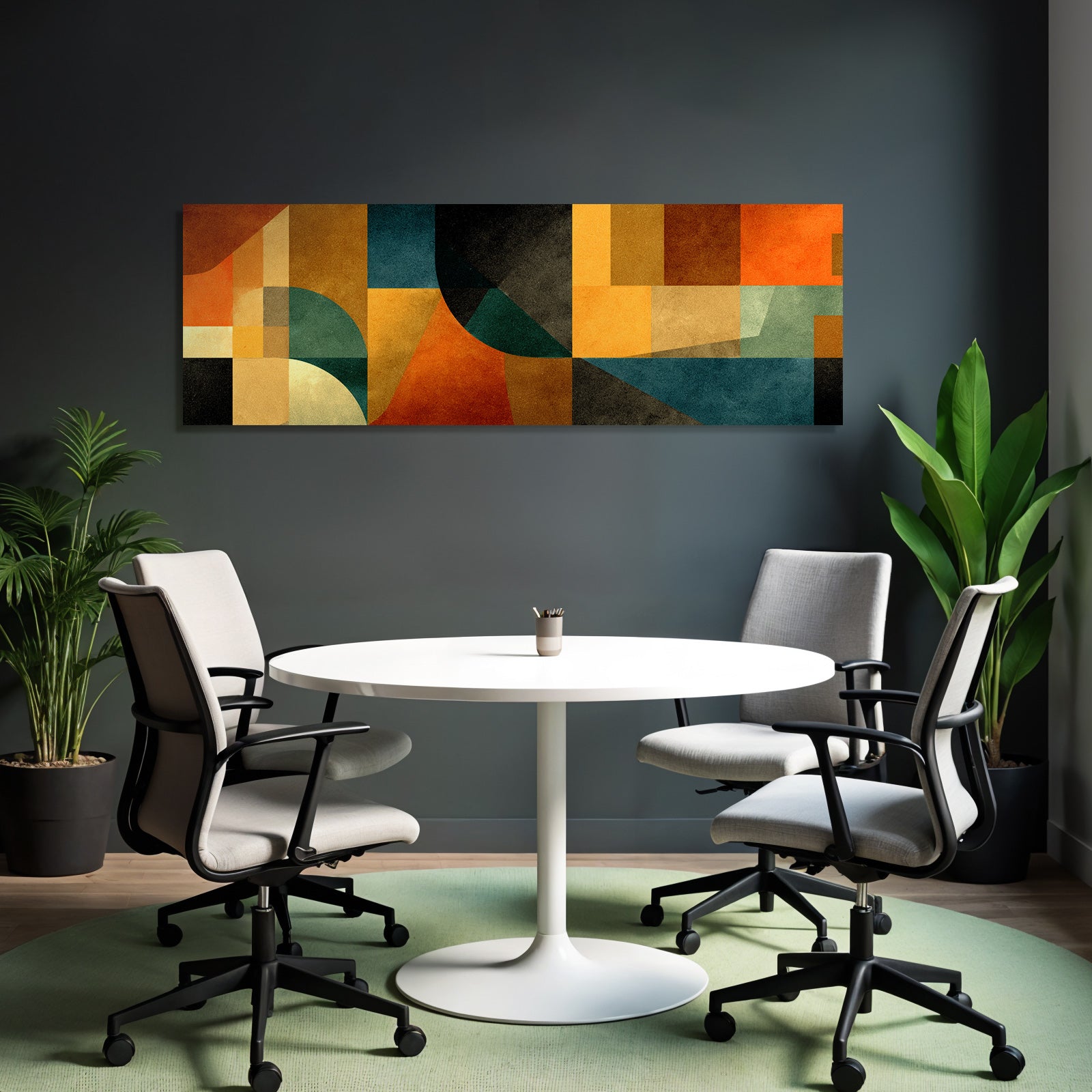 Abstrakte Komposition Geometrische Formen Farben Textur Vintage