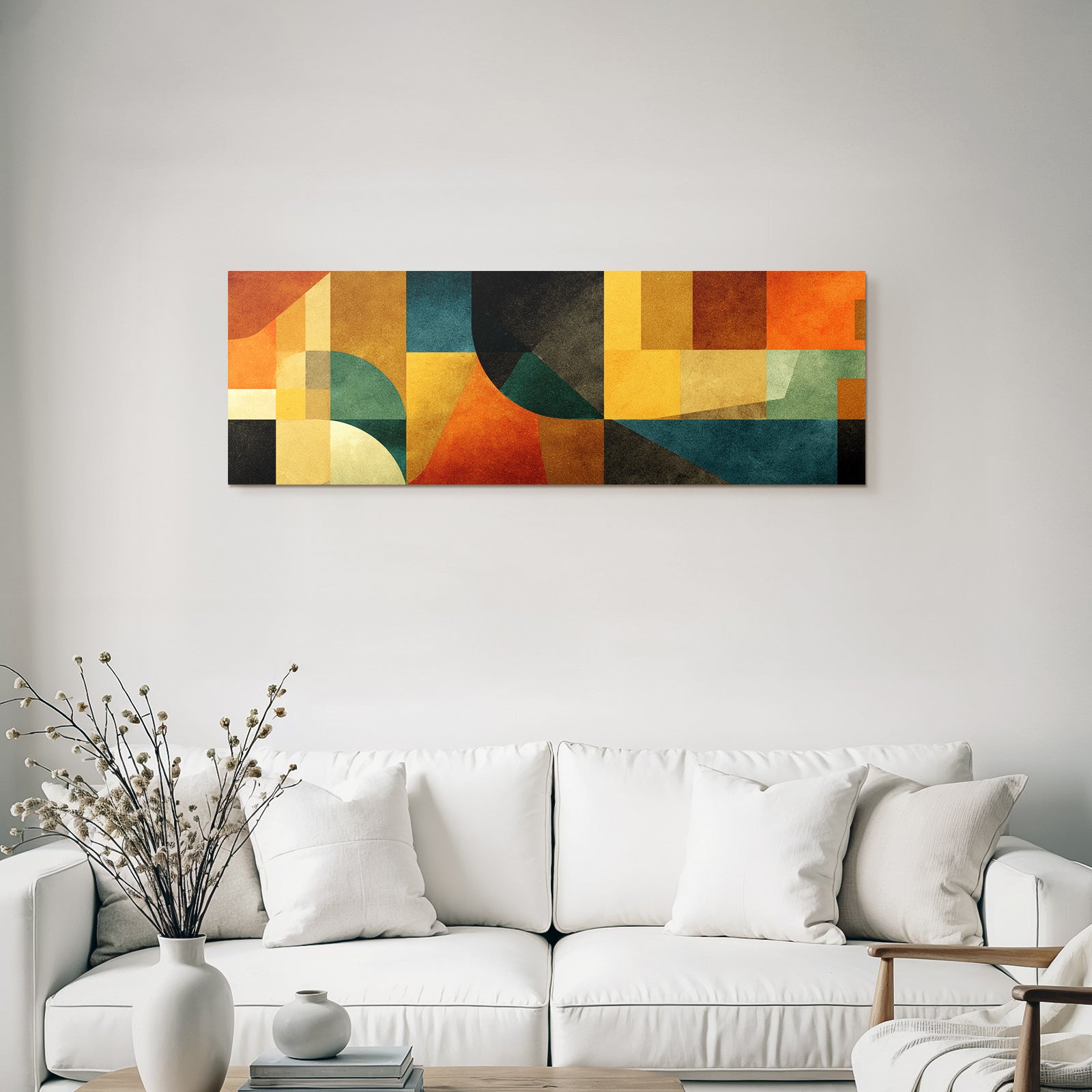 Abstrakte Komposition Geometrische Formen Farben Textur Vintage