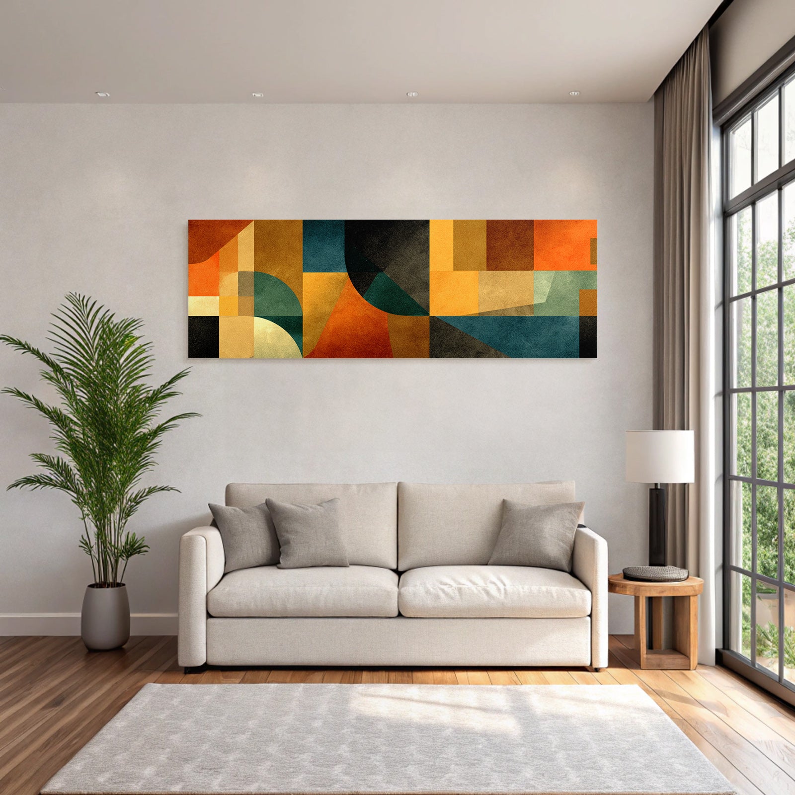 Abstrakte Komposition Geometrische Formen Farben Textur Vintage