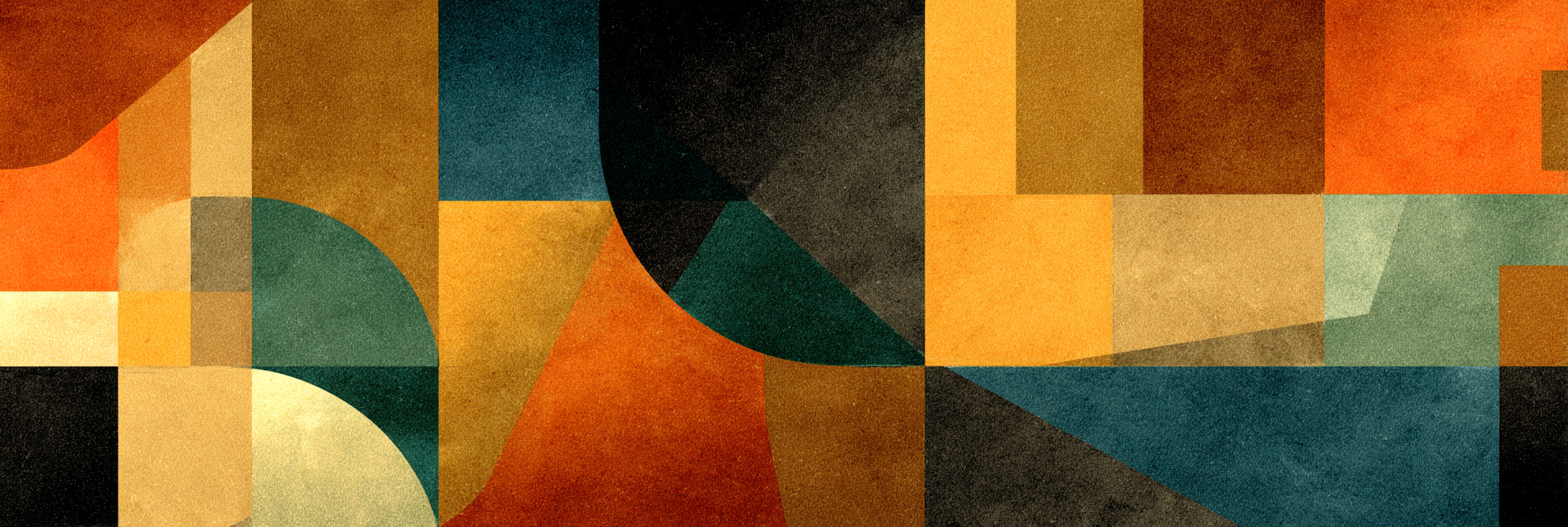 Abstrakte Komposition Geometrische Formen Farben Textur Vintage | Mid Century Modern | Einrichtungsstile