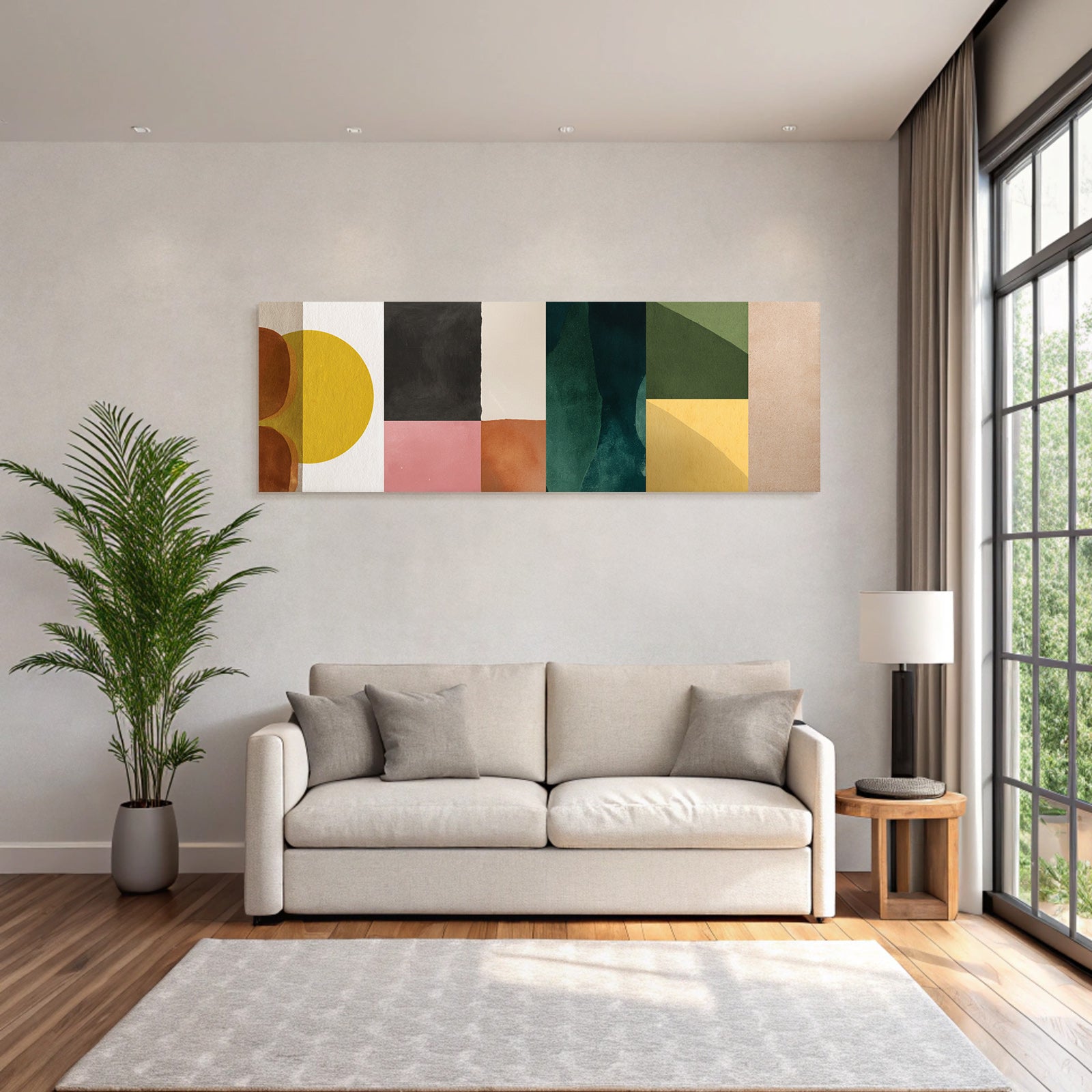 Abstrakte Komposition Geometrische Formen Farben Texturen