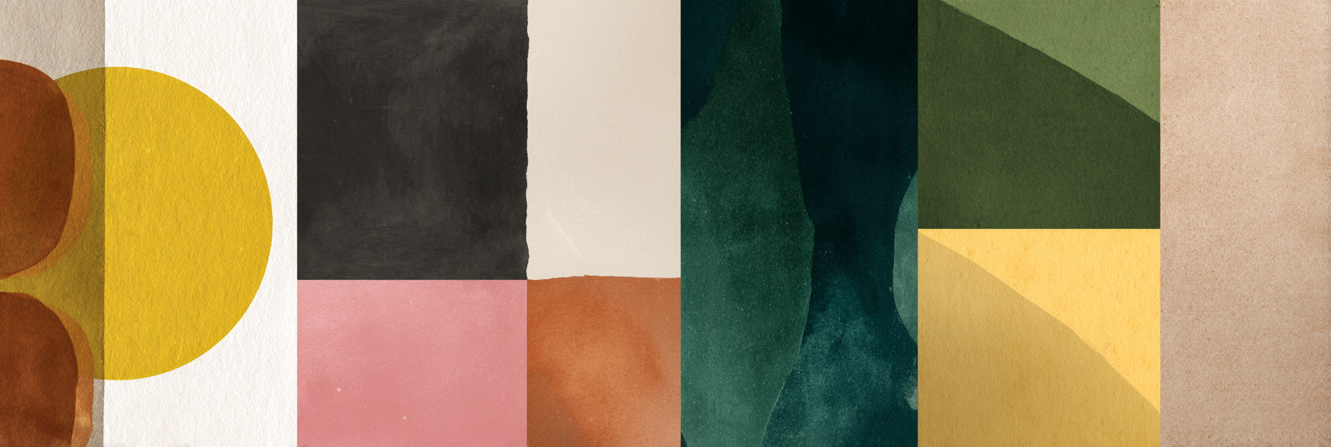 Abstrakte Komposition Geometrische Formen Farben Texturen | Mid Century Modern | Einrichtungsstile