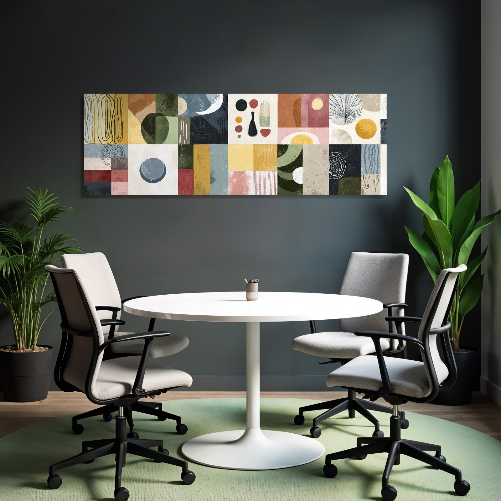 Abstrakte Komposition Mit Formen Farben Texturen Raster