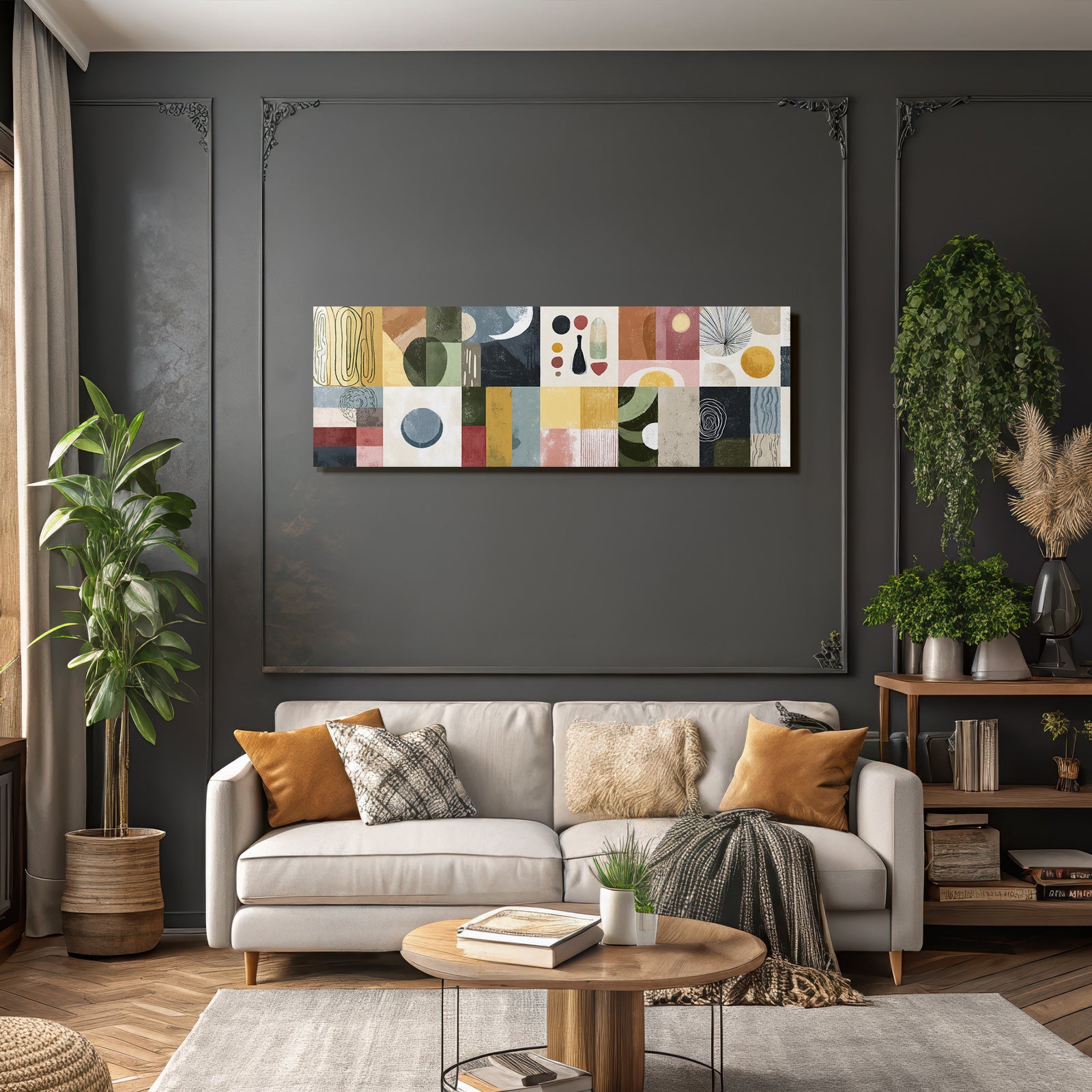 Abstrakte Komposition Mit Formen Farben Texturen Raster
