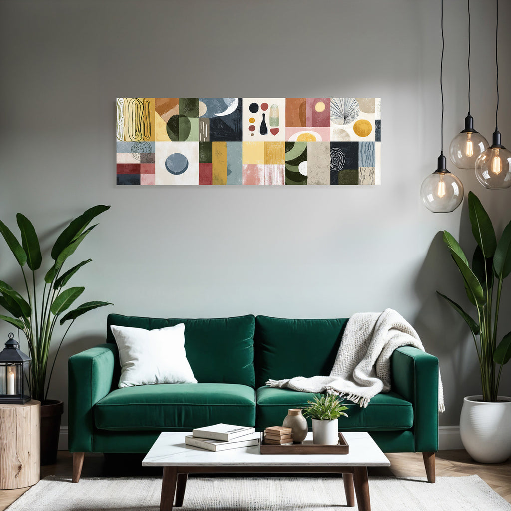 Abstrakte Komposition Mit Formen Farben Texturen Raster