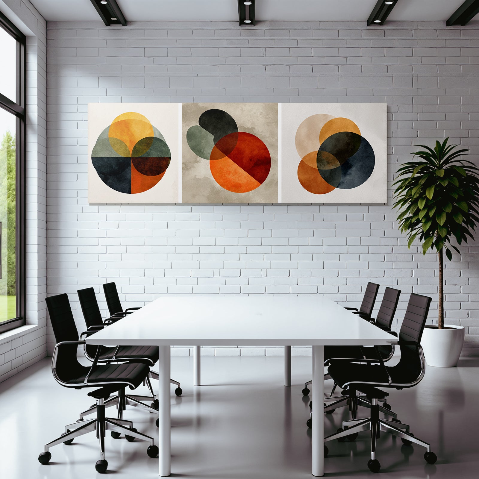 Abstrakte Kompositionen Ueberlappende Kreise Aquarelltexturen