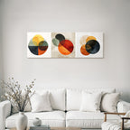 Abstract compositions Overlapping circles Watercolor textures