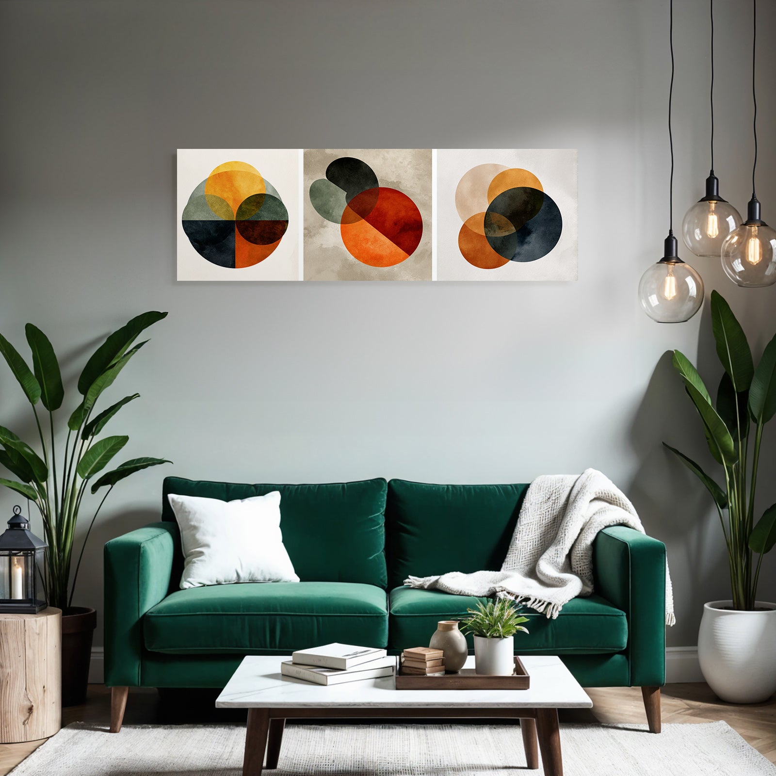 Abstrakte Kompositionen Ueberlappende Kreise Aquarelltexturen