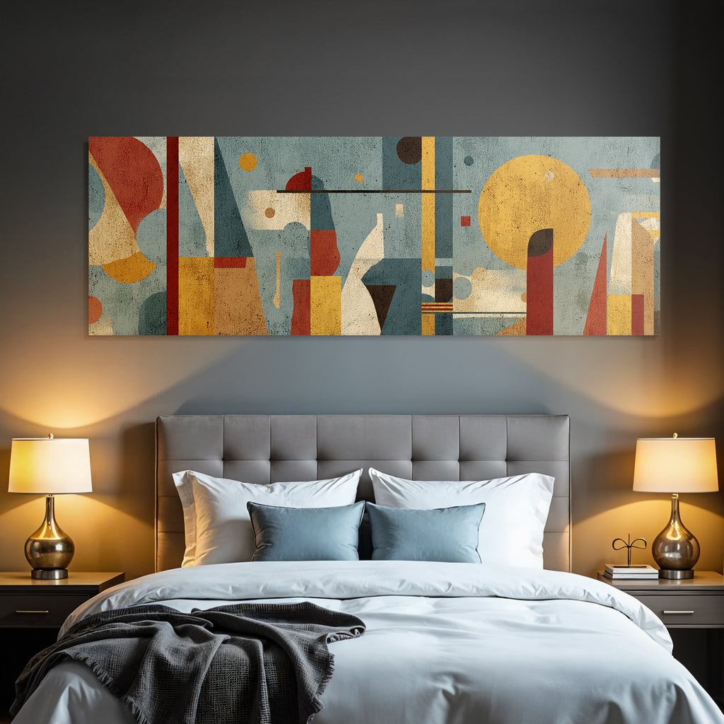 Abstrakte Kunst Formen Farben Kreise Rechtecke Kurven