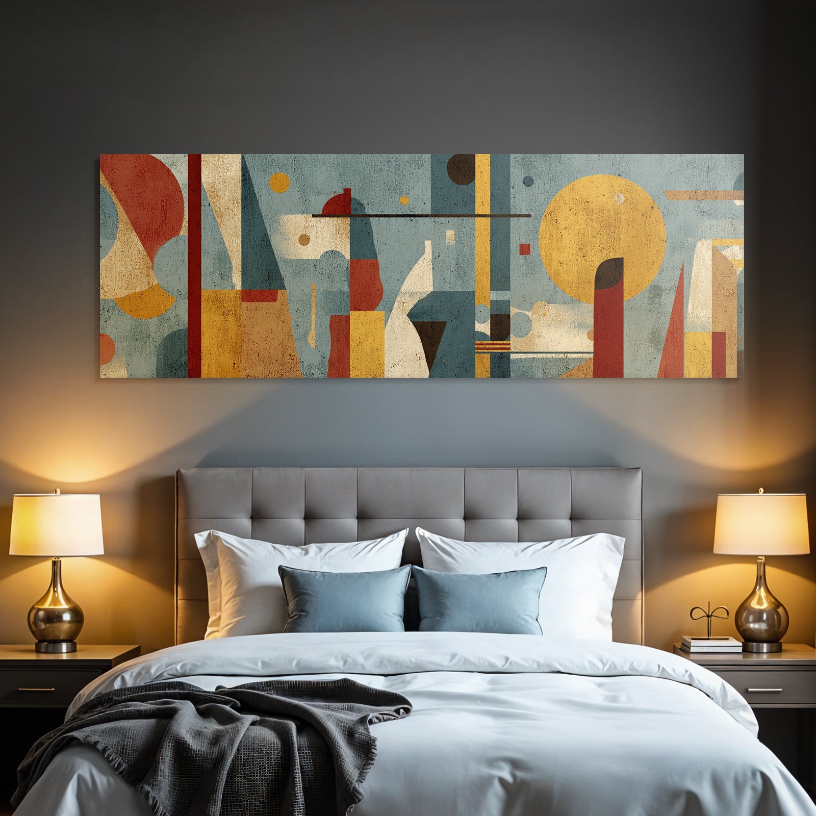 Abstrakte Kunst Formen Farben Kreise Rechtecke Kurven