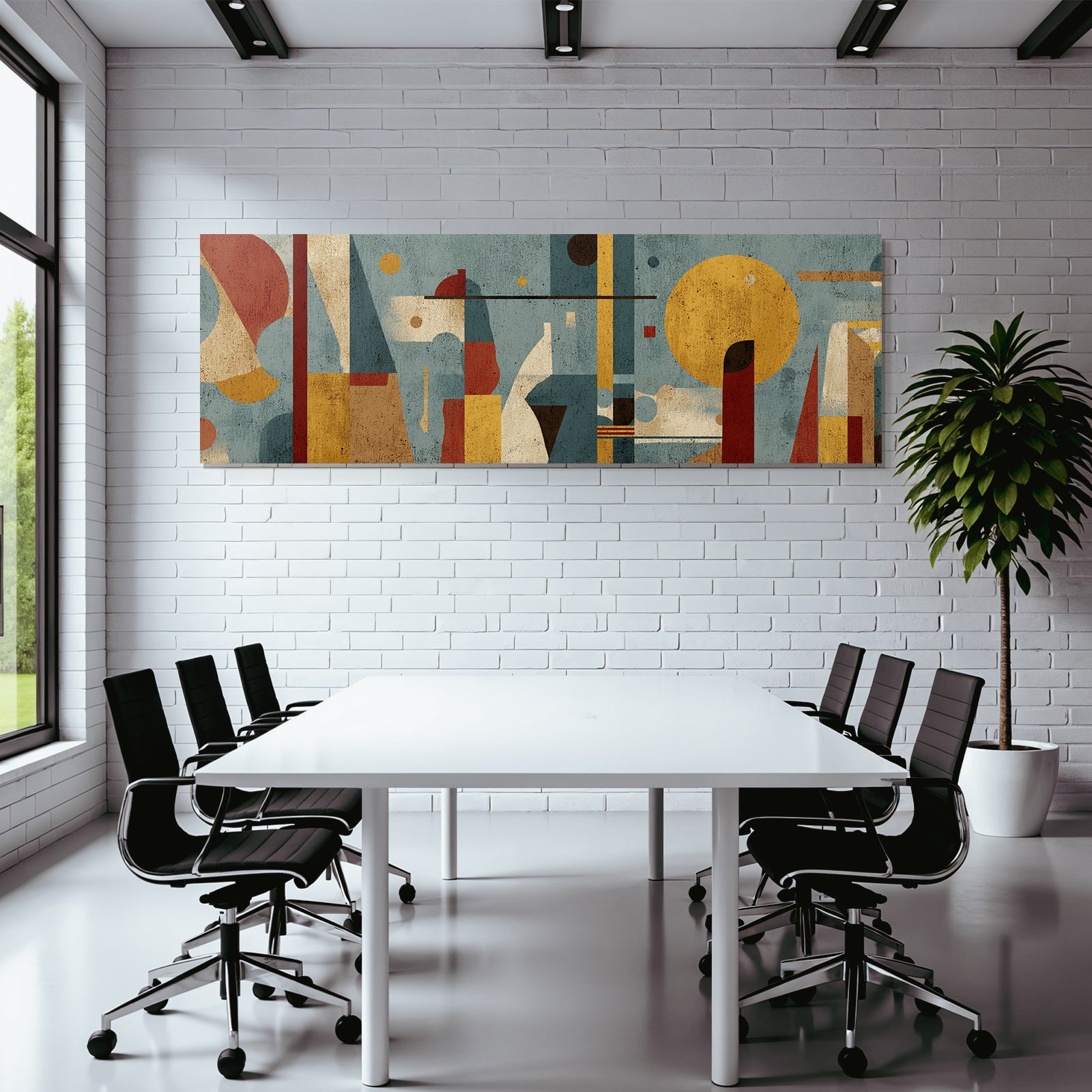 Abstrakte Kunst Formen Farben Kreise Rechtecke Kurven