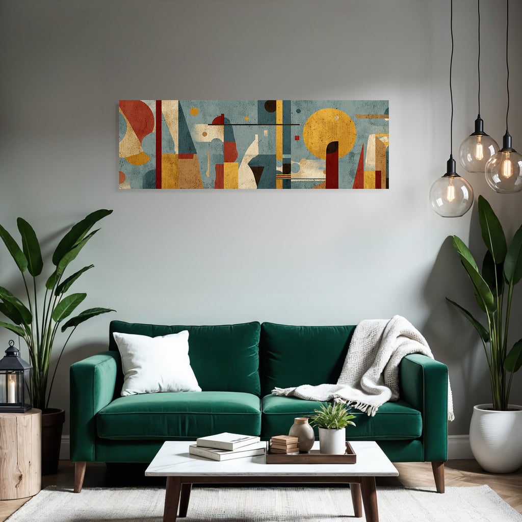 Abstrakte Kunst Formen Farben Kreise Rechtecke Kurven