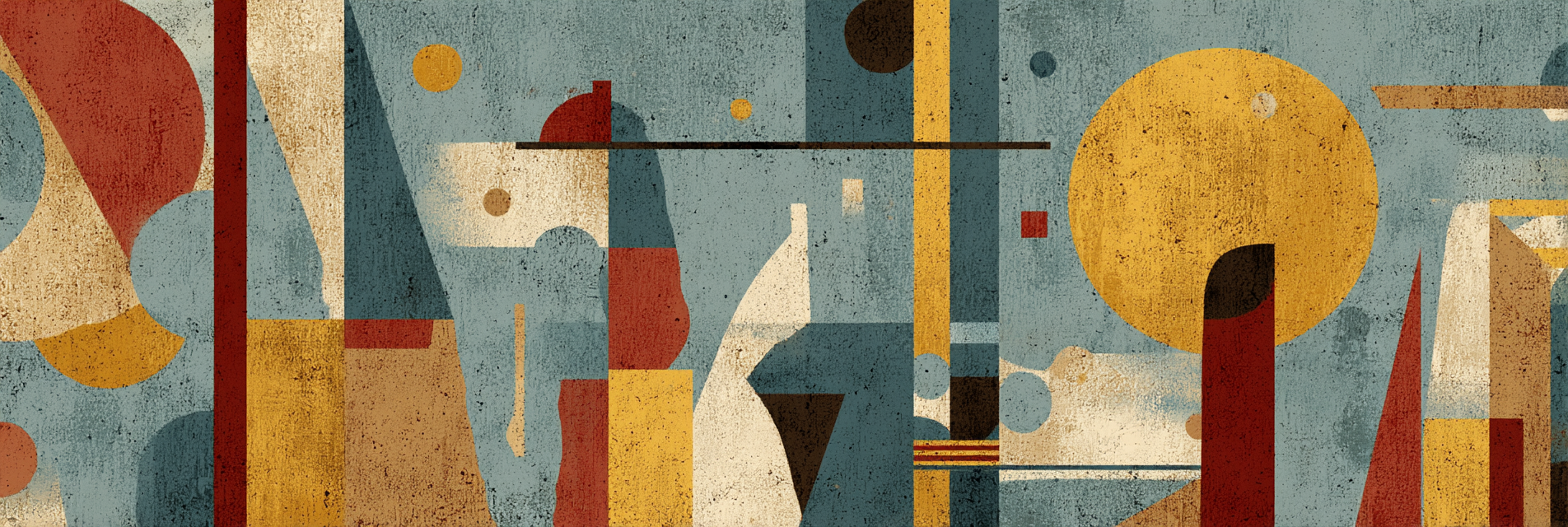 Abstrakte Kunst Formen Farben Kreise Rechtecke Kurven | Mid Century Modern | Einrichtungsstile