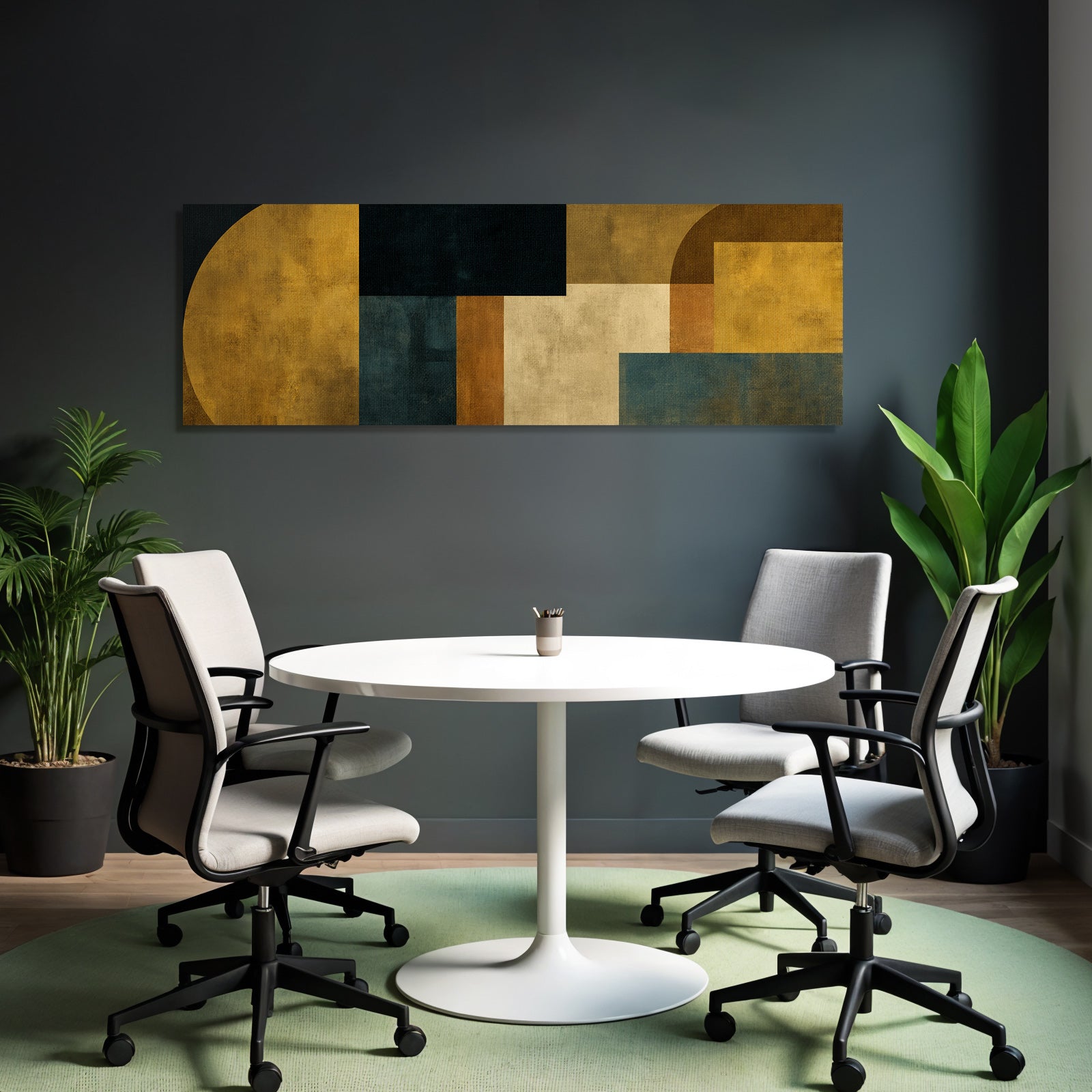 Abstrakte Kunst Geometrische Formen Erdige Farben