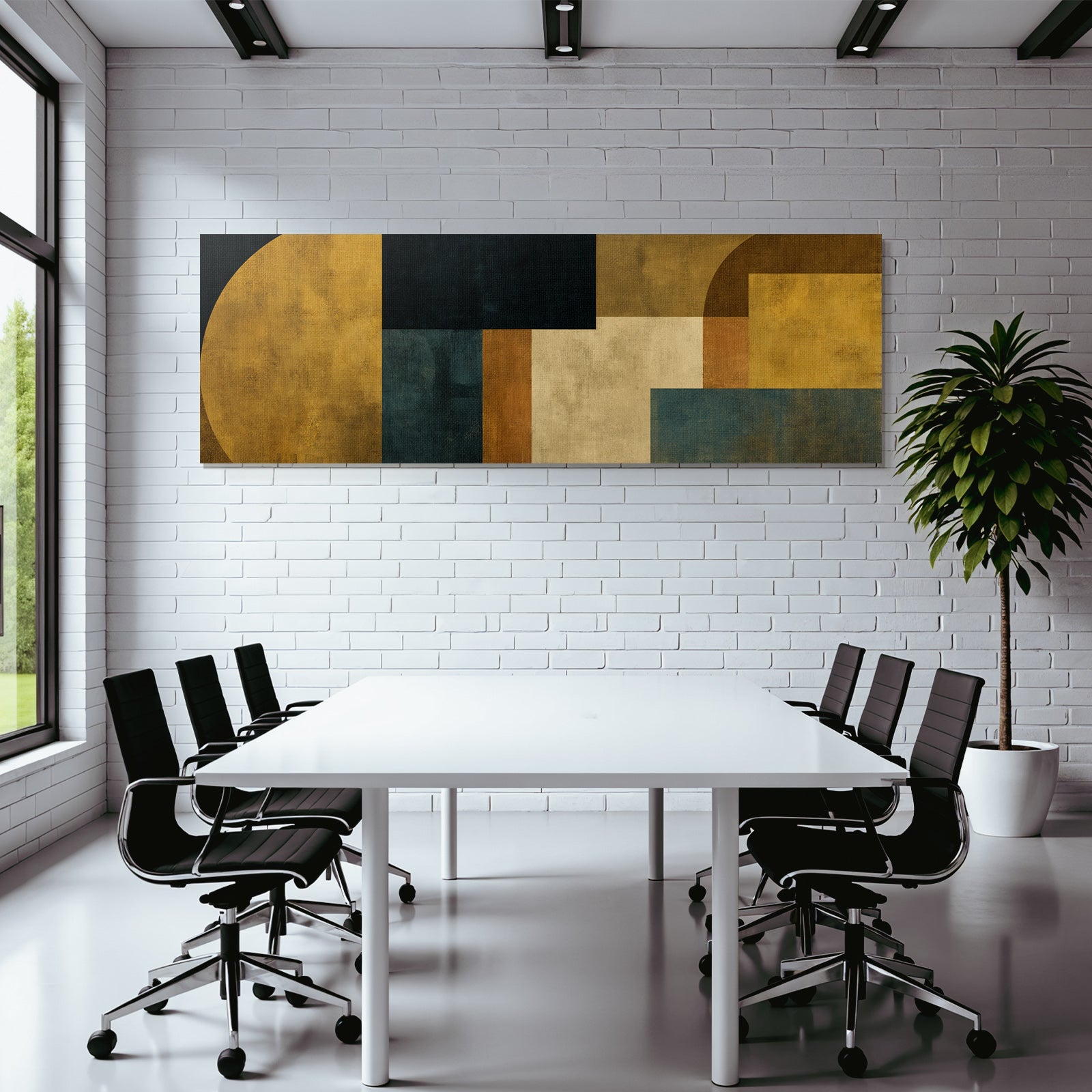 Abstrakte Kunst Geometrische Formen Erdige Farben