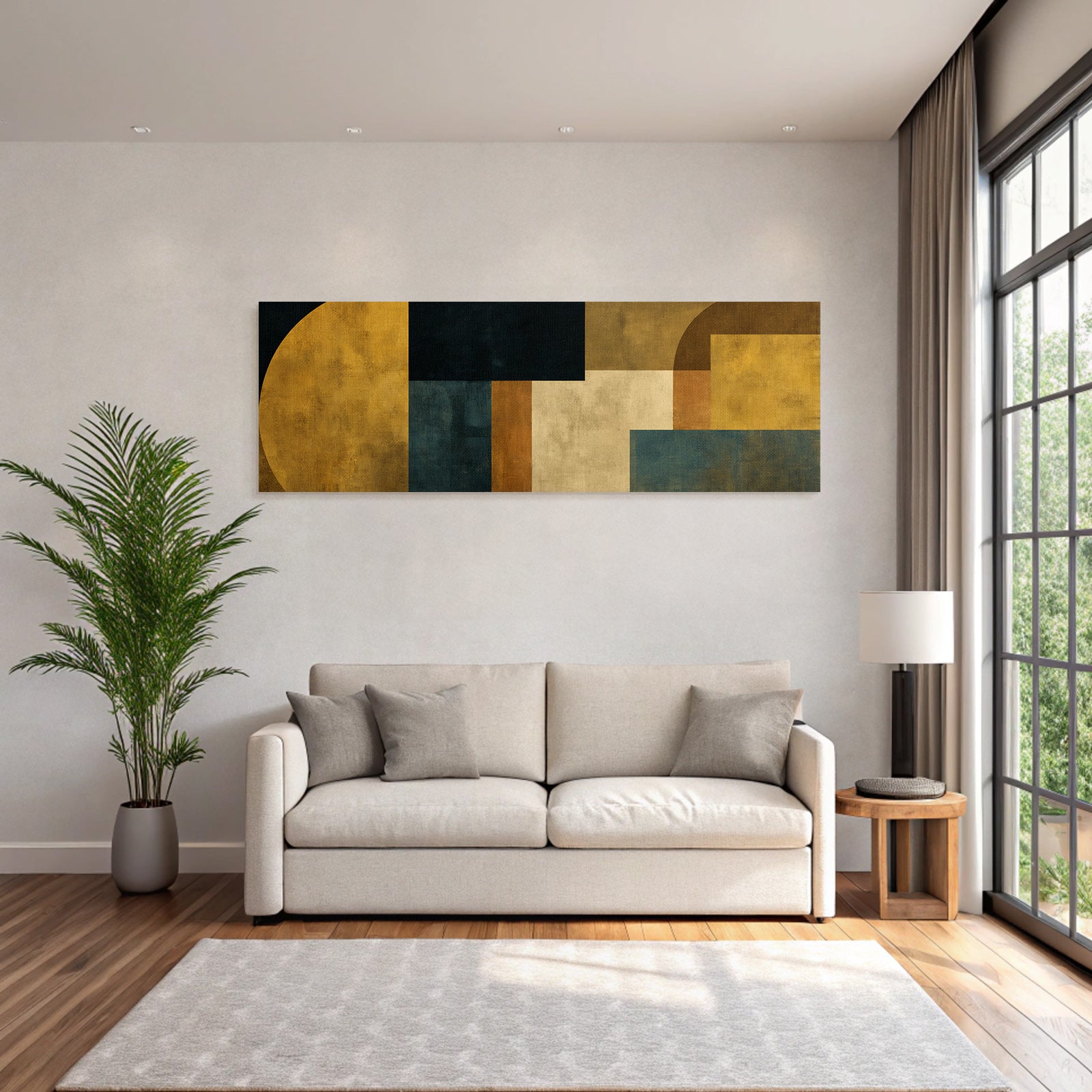 Abstrakte Kunst Geometrische Formen Erdige Farben
