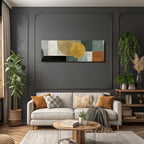 Abstrakte Kunst Geometrische Formen Farben Schwarz Gruen Beige Gold Braun